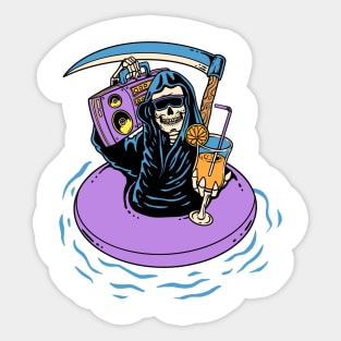 Swimming while Drinking Juice and Listening to the Radio Sticker